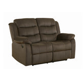 Coaster Rodman Pillow Top Arm Motion Loveseat Olive Brown Model 601882